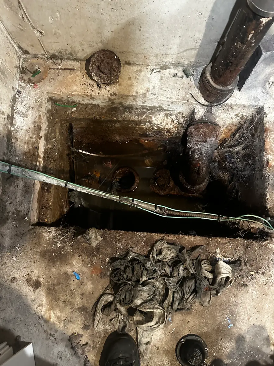 Cleaning out a blocked commercial floor drain